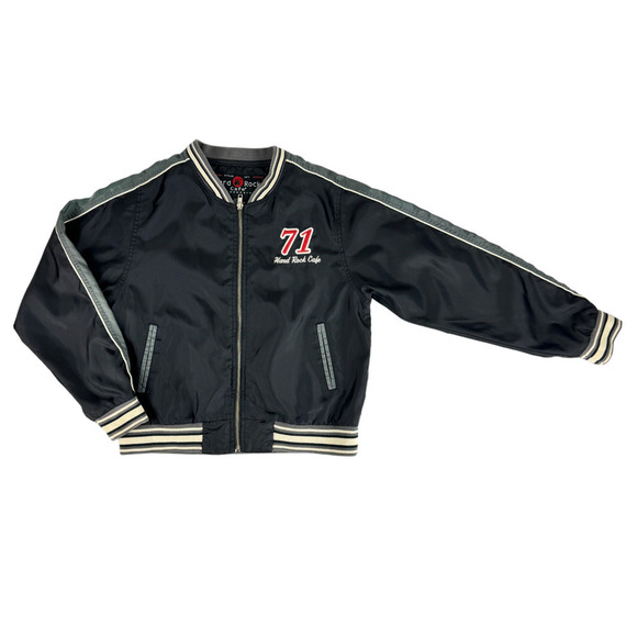 Hard Rock Cafe Nylon Jacket Las Vegas Women's Sze L Full Zip Windbreaker Pockets - Picture 3 of 9